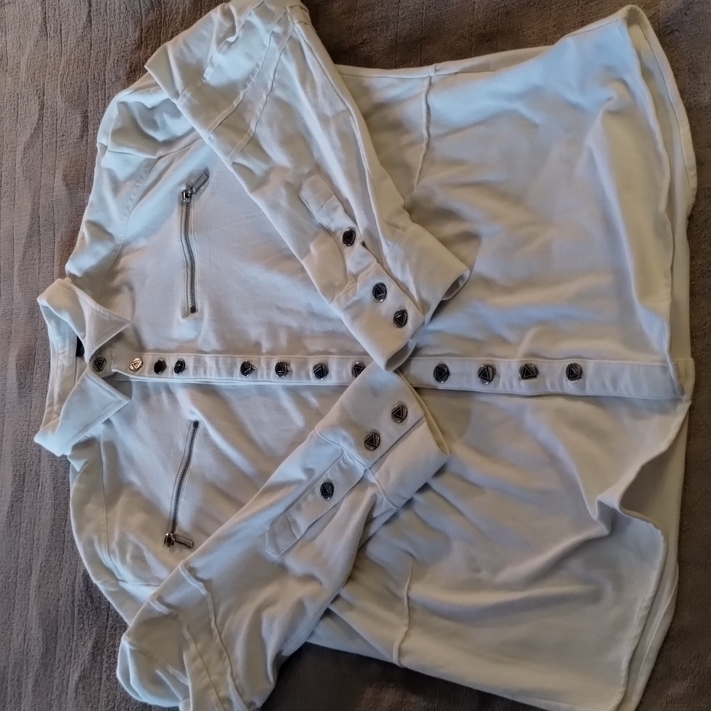 Smash Men Shirt white  Long Sleeve Embroidered L